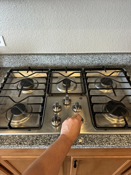 Cooktop broken knob or handle